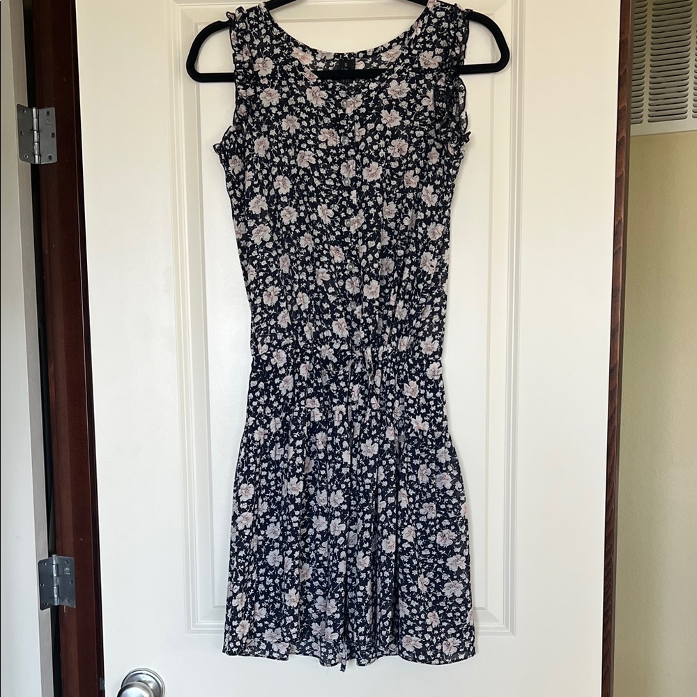 Chic Black and White Floral Mini Dress